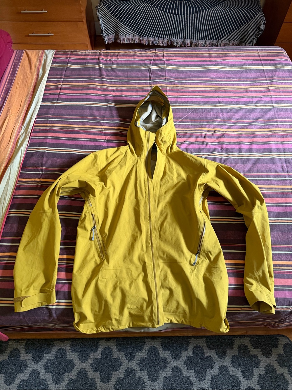Men's Waterproof Hooded Raincoat in Yellow